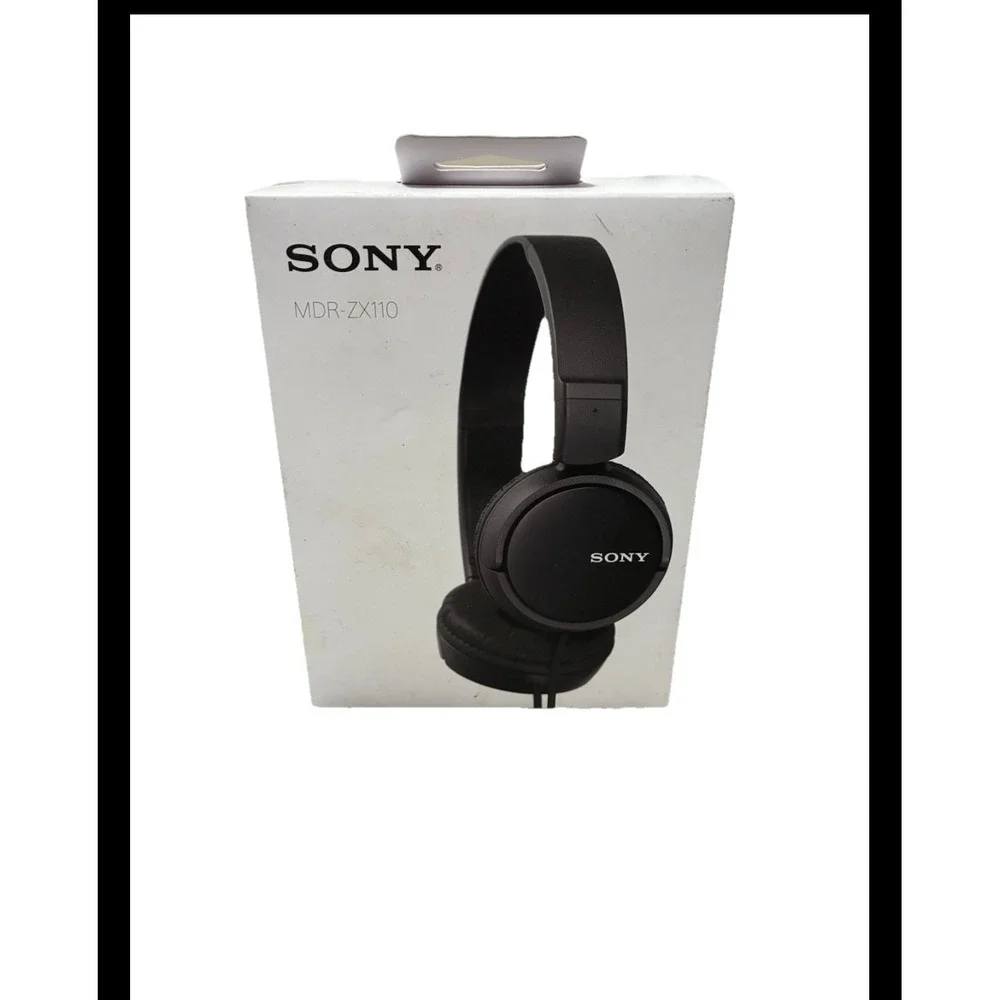 Sony MDR-ZX110 Wired On-Ear Headphones Black Foldable MDRZX110/BZUC NEW